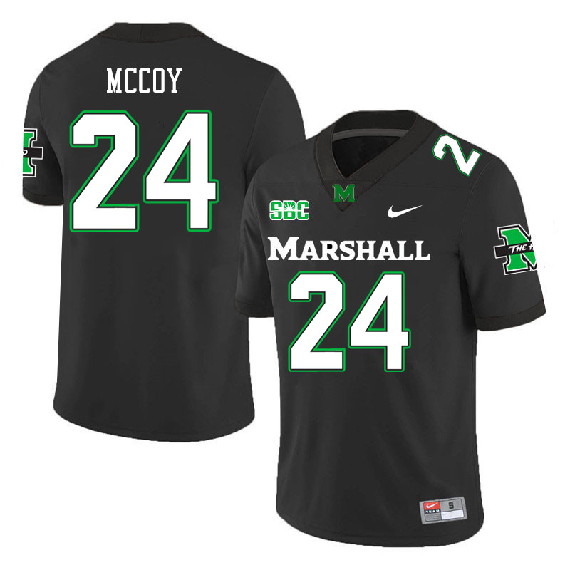 Men #24 Thomas McCoy Marshall Thundering Herd SBC Conference College Football Jerseys Stitched-Black